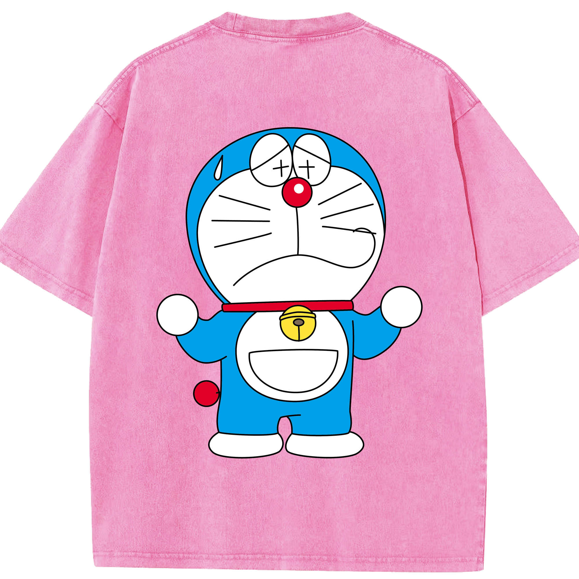 （画像用） ドラえもん Doraemon 綿100% ヴィンテージ風 半袖Tシャツ（背面プリント）